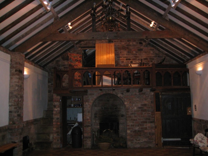 The balcony in the barn veiwed from the floor