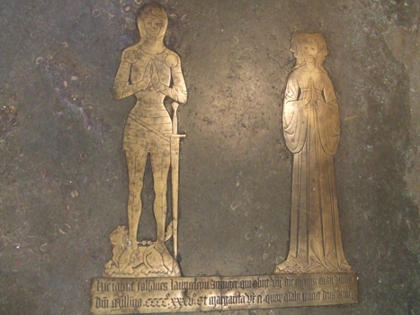 Brass of John Launcelyn at Cople, who died on May 7th 1435